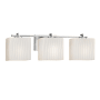 Justice Design Group Fusion 3 Light 26" Wide LED Bathroom Vanity Light with Rectangle Ribbon Shades from the Era Series Polished Chrome