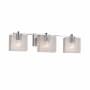 Justice Design Group Fusion 3 Light 24" Wide Bathroom Vanity Light with Rectangle Seeded Shades from the Era Series Chrome