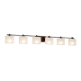 Justice Design Group Fusion 6 Light 54" Wide Bathroom Vanity Light with Rectangle Shades Dark Bronze