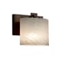 Justice Design Group Fusion 7" Tall LED Bathroom Sconce with Oval Weave Shade from the Era Series Dark Bronze