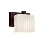 Justice Design Group Fusion 6" Tall LED Bathroom Sconce with Rectangle Ribbon Shade from the Era Series Dark Bronze