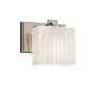 Justice Design Group Fusion 6" Tall LED Bathroom Sconce with Rectangle Ribbon Shade from the Era Series Brushed Nickel