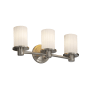 Justice Design Group Fusion 20" Rondo 3 Light Bathroom Vanity Light Brushed Nickel