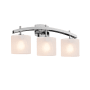 Justice Design Group Fusion 3 Light 26" Wide Bathroom Vanity Light with Oval Frosted Crackle Glass Shades Polished Chrome