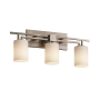 Justice Design Group Fusion 26.6" Aero 3 Light Bathroom Vanity Light Brushed Nickel