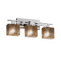 Justice Design Group Fusion 26" Aero 3 Light LED Mercury Glass Vanity Light Polished Chrome