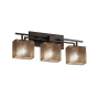 Justice Design Group Fusion 26" Aero 3 Light LED Mercury Glass Vanity Light Dark Bronze