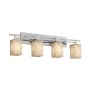 Justice Design Group Fusion 36" Aero 4 Light Bathroom Vanity Light Polished Chrome