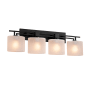 Justice Design Group Aero 4 Light 36" Wide Vanity Light with Frosted Crackle Oval Shades Matte Black