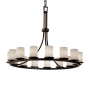 Justice Design Group Fusion 15 Light 1 Tier Chandelier Dark Bronze