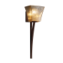 Justice Design Group Fusion 5.75" Sabre Single Light Bathroom Sconce with Mercury Glass Shade Dark Bronze
