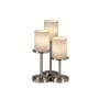 Justice Design Group Dakota Pillar Candle Table Lamps with Artisan Glass Shades Brushed Nickel