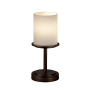Justice Design Group Dakota Single Light 12" Tall Table Lamp with Artisan Glass Shade Dark Bronze