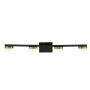 Justice Design Group Puck 4 Light 33" Wide LED Bathroom Vanity Light with Opal Glass Shades - Bulb Included Matte Black / Brass