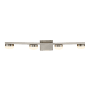 Justice Design Group Puck 4 Light 33" Wide LED Bathroom Vanity Light with Opal Glass Shades - Bulb Included Brushed Nickel