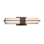 Justice Design Group Era 20" Wide Integrated LED Bath Bar with Weave Patterned Artisan Glass Shade Dark Bronze