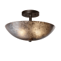 Justice Design Group Fusion 14" Round Bowl Semi-Flush Ceiling Fixture Dark Bronze