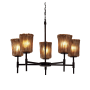 Justice Design Group Veneto Luce 25" Union 5 Light Shaded LED Chandelier Dark Bronze