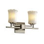 Justice Design Group Veneto Luce 2 Light 16" Wide Bathroom Vanity Light with Venetian Glass Shades Brushed Nickel
