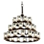 Justice Design Group Veneto Luce 42" Wide Ring Chandelier Dark Bronze / Clear Textured