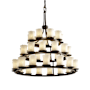 Justice Design Group Veneto Luce 42" Wide Ring Chandelier with Whitewash Shades Dark Bronze