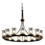 Justice Design Group Veneto Luce 42" Wide Ring Chandelier Dark Bronze / Clear Textured