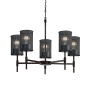 Justice Design Group Wire Mesh 24" Union 5 Light Shaded Chandelier Matte Black