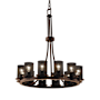 Justice Design Group Wire Mesh 12 Light 28" Wide Ring Chandelier Dark Bronze / Black