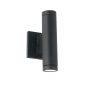Justice Design Group Portico 2 Light 10" Tall LED Outdoor Wall Sconce Matte Black