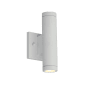Justice Design Group Portico 2 Light 10" Tall LED Outdoor Wall Sconce Matte White