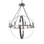 Justice Design Group Orbit 8 Light 24" Wide Taper Candle Chandelier Brushed Nickel