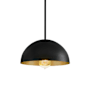 Justice Design Group Elias 9" Wide Mini Pendant Matte Black / Champagne Gold