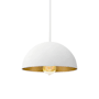 Justice Design Group Elias 9" Wide Mini Pendant Matte White / Champagne Gold