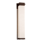 Justice Design Group Porcelina Single Light 36" Tall LED Outdoor Wall Sconce with Faux Porcelain Resin Rectangular Shade Dark Bronze