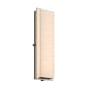 Justice Design Group Porcelina Single Light 24" Tall LED Outdoor Wall Sconce with Faux Porcelain Resin Rectangular Shade Brushed Nickel