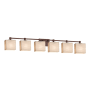 Justice Design Group Tetra 6 Light 50-1/2" Wide Bathroom Vanity Light Dark Bronze
