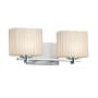 Justice Design Group Porcelina 2 Light 16" Wide LED Bathroom Vanity Light with Rectangle Shades from the Era Series Polished Chrome