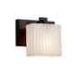 Justice Design Group Porcelina 6" Tall Bathroom Sconce with Rectangle Pleats Shade from the Era Series Dark Bronze