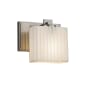 Justice Design Group Porcelina 6" Tall Bathroom Sconce with Rectangle Pleats Shade from the Era Series Brushed Nickel