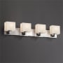 Justice Design Group Porcelina 35.25" Modular 4 Light Bath Bar Brushed Nickel