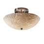 Justice Design Group Porcelina Collection 14" Round LED Semi-Flush Ceiling Fixture Brushed Nickel
