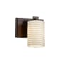 Justice Design Group Limoges 7" Tall LED Wall Sconce with Flat Rimmed Cylinder Shade from the Era Series Dark Bronze
