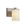 Justice Design Group Limoges 7" Tall LED Wall Sconce with Flat Rimmed Cylinder Shade from the Era Series Brushed Nickel