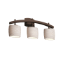 Justice Design Group Limoges 3 Light 25-1/2" Wide Bathroom Vanity Light with Translucent Porcelain Shades Dark Bronze