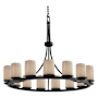 Justice Design Group Limoges 42" Wide Ring Chandelier Matte Black / Translucent
