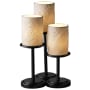 Justice Design Group Dakota 3 Light 16" Tall Table Lamp with Translucent Porcelain Shades Matte Black