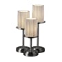 Justice Design Group Dakota 3 Light 16" Tall Table Lamp with Translucent Porcelain Shades Brushed Nickel