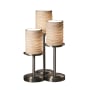 Justice Design Group Dakota 3 Light 16" Tall Table Lamp with Translucent Porcelain Shades Brushed Nickel