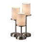 Justice Design Group Dakota 3 Light 16" Tall Table Lamp with Translucent Porcelain Shades Brushed Nickel