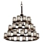 Justice Design Group Wire Glass 42" Wide Ring Chandelier Dark Bronze / Clear Bubbles